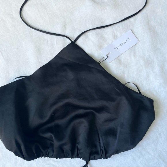 Dynamite Black Ruched Bandeau Top - Picture 2 of 4